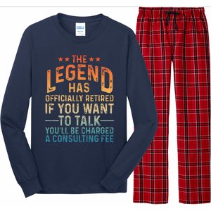 Funny Retired Art Retiree Retired Retirement Long Sleeve Pajama Set