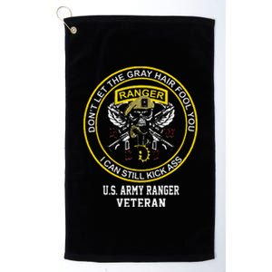 Funny Retired Army Ranger Veteran USA Military Vet Platinum Collection Golf Towel