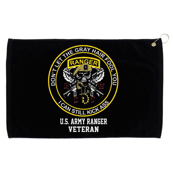 Funny Retired Army Ranger Veteran USA Military Vet Grommeted Golf Towel