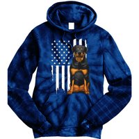 Funny Rottweiler American Flag Dog Art For Patriot Tie Dye Hoodie