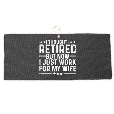 Funny Retirement Art Dad Husband Pun Lovers Retirement Large Microfiber Waffle Golf Towel