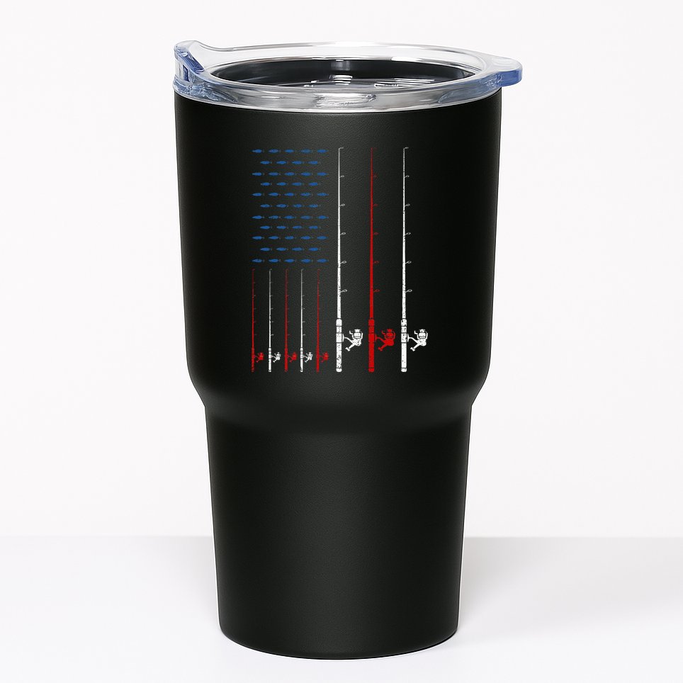 Fishing Rods American Flag Tumbler
