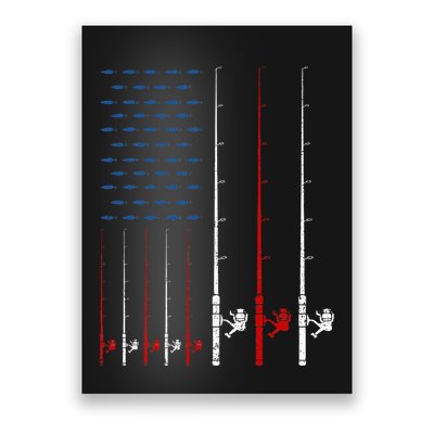 Fishing Rods American Flag Poster