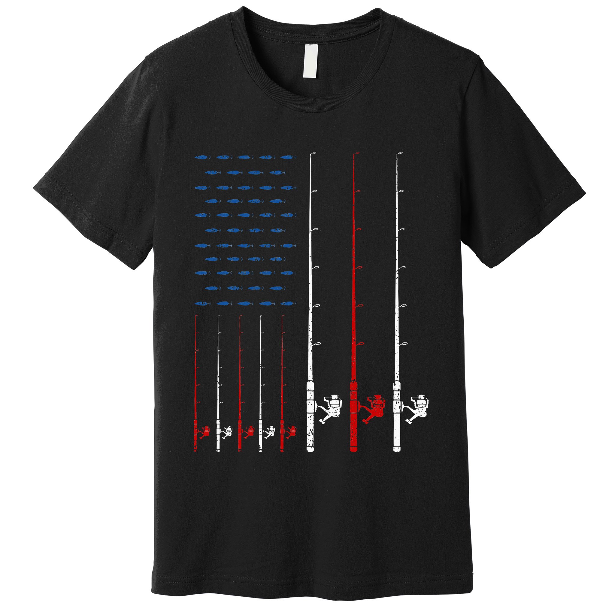 Fishing Rods American Flag Premium T-Shirt