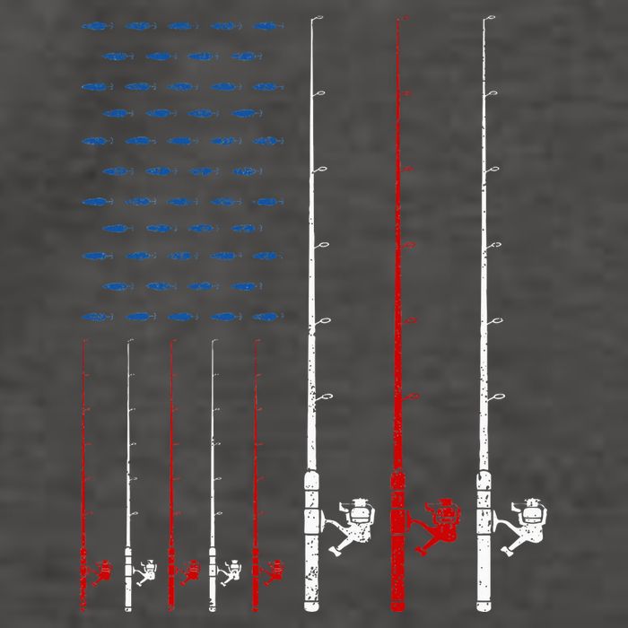 Fishing Rods American Flag Vector Backpack