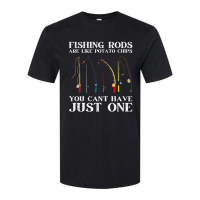 Fishing Rods Are Like Potato Chips Funny Fisherman (On Back) Softstyle® CVC T-Shirt