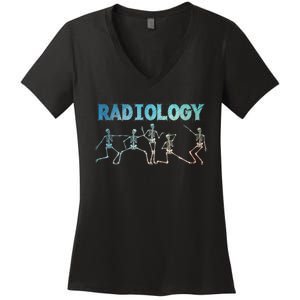 Funny Radiology Art For Women Rad Tech Radiologist Xray Women's V-Neck T-Shirt