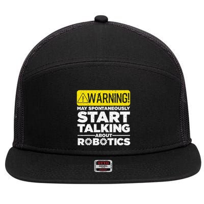 Funny Robotics Art For Women Robotics Engineer Robots 7 Panel Mesh Trucker Snapback Hat