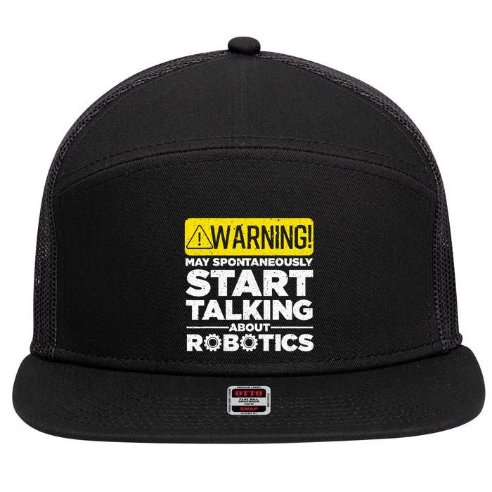 Funny Robotics Art For Women Robotics Engineer Robots 7 Panel Mesh Trucker Snapback Hat