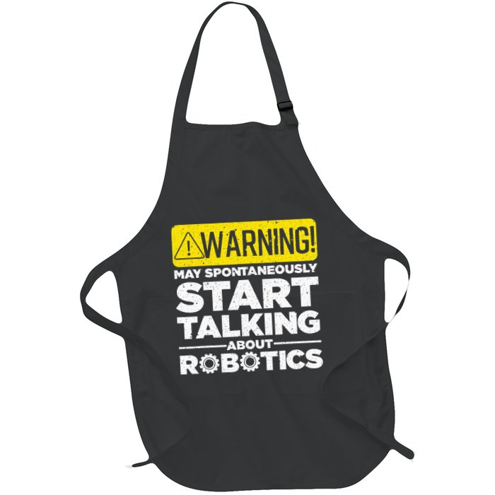 Funny Robotics Art For Women Robotics Engineer Robots Full-Length Apron With Pockets