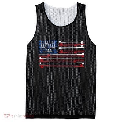 Fishing Rods American Flag Mesh Reversible Basketball Jersey Tank