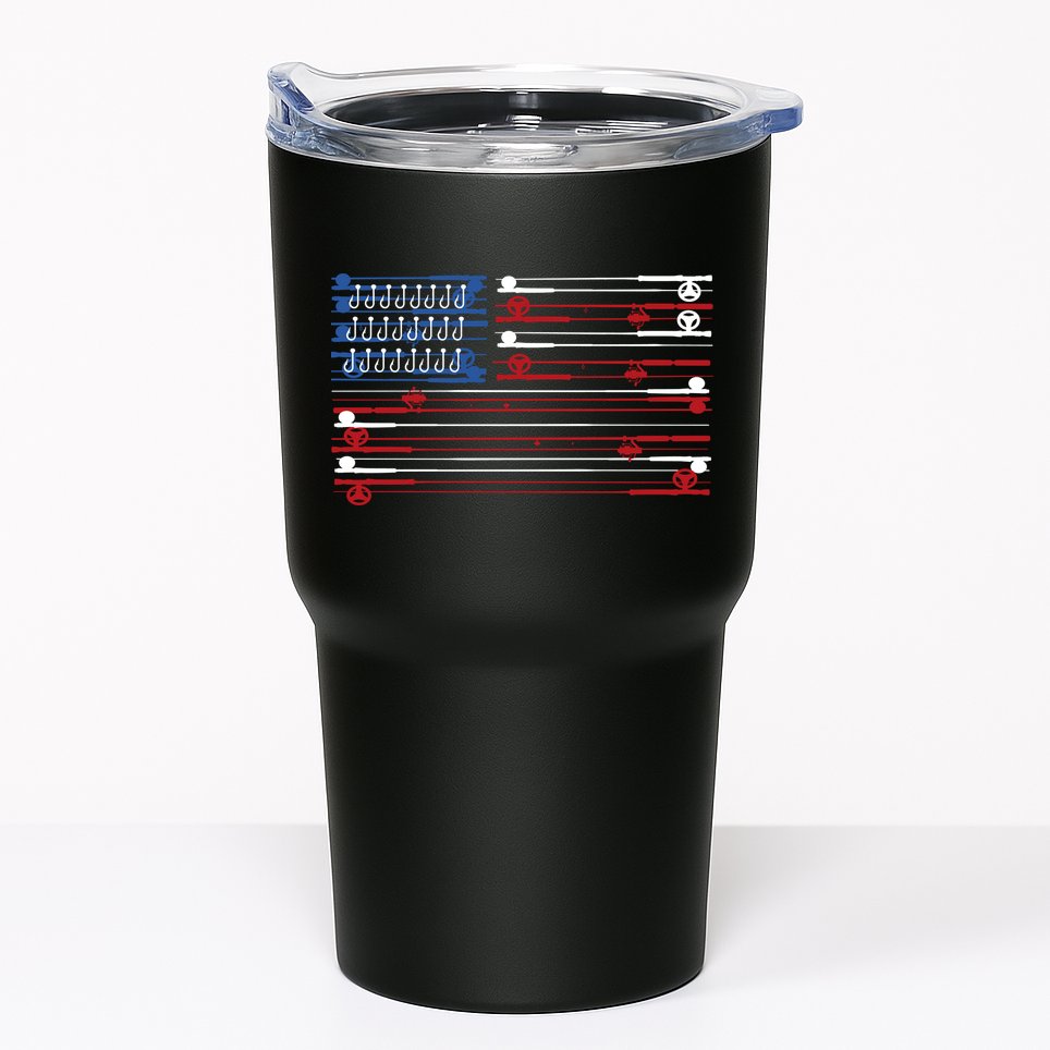 Fishing Rods American Flag Tumbler