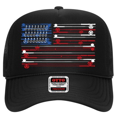 Fishing Rods American Flag Trucker Hat