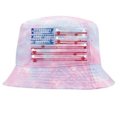 Fishing Rods American Flag Tie-Dyed Bucket Hat