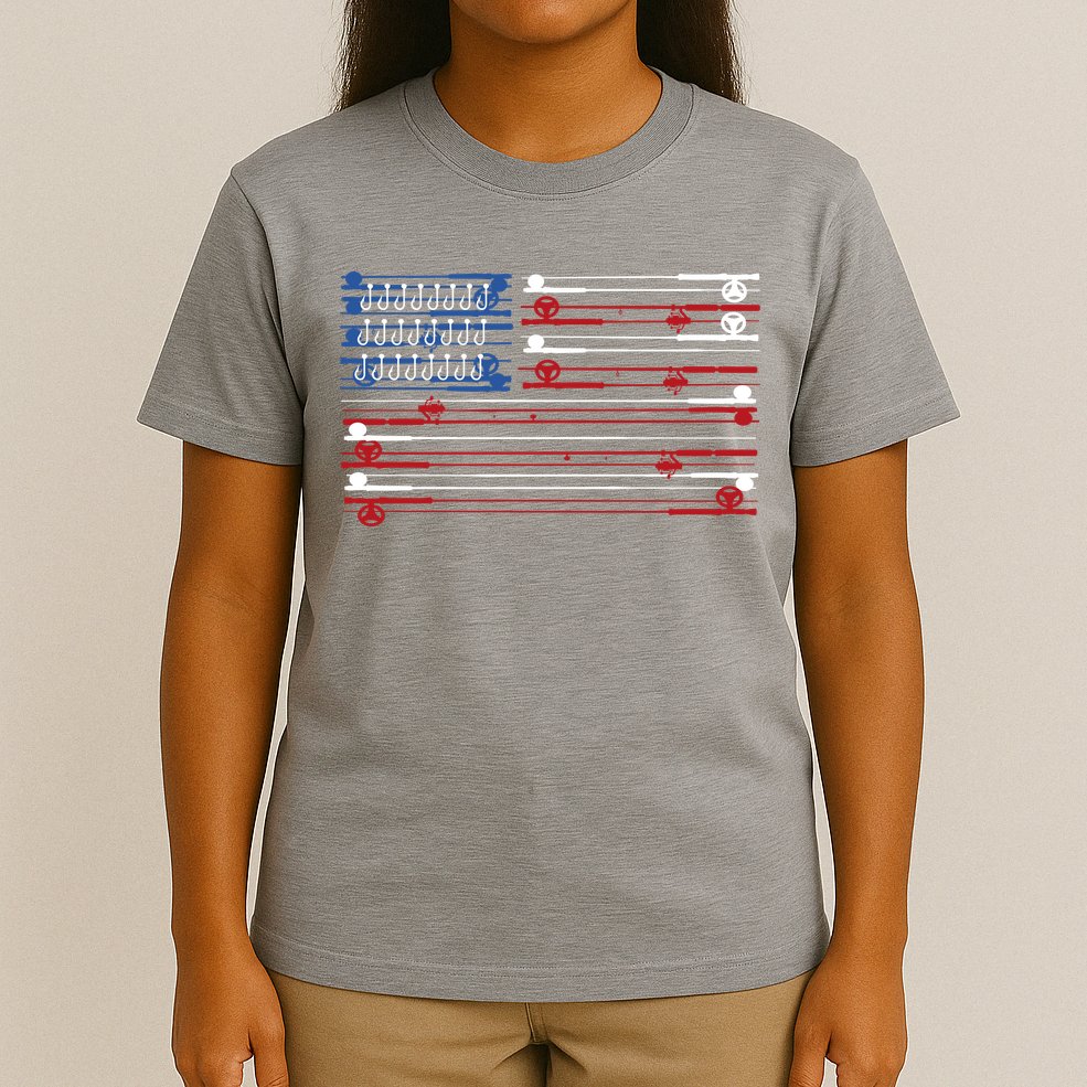 Fishing Rods American Flag T-Shirt
