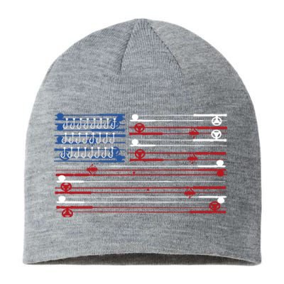 Fishing Rods American Flag Sustainable Beanie