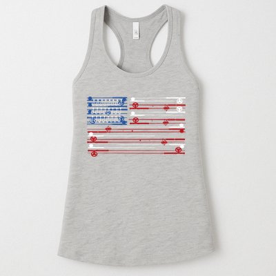 Fishing Rods American Flag Womens Tank Top