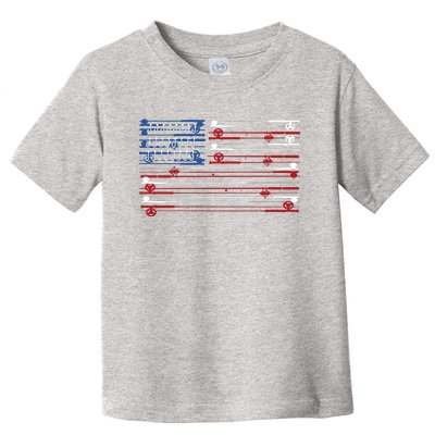 Fishing Rods American Flag Toddler T-Shirt