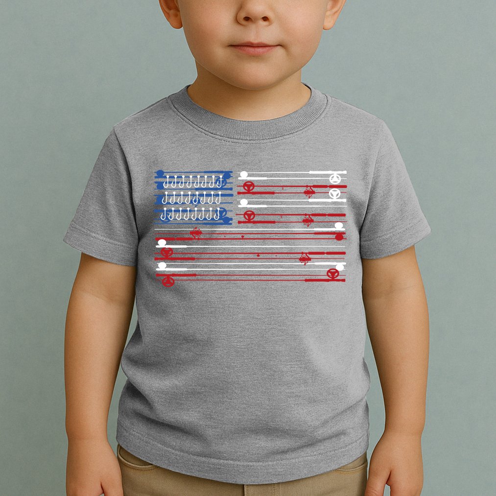 Fishing Rods American Flag Toddler T-Shirt