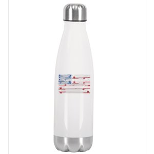 Fishing Rods American Flag Stainless Steel Insulated Water Bottle