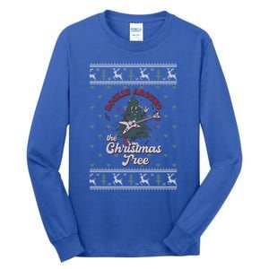 Funny Rockin Around Christmas Tree Funny Christmas Ugly Gift Tall Long Sleeve T-Shirt