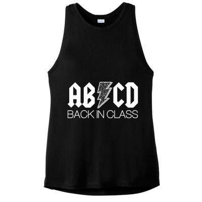 Funny Rocker ABCD Back In Class Back To School Ladies PosiCharge Tri-Blend Wicking Tank