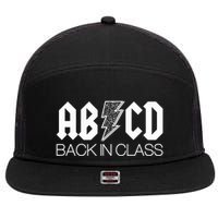 Funny Rocker ABCD Back In Class Back To School 7 Panel Mesh Trucker Snapback Hat