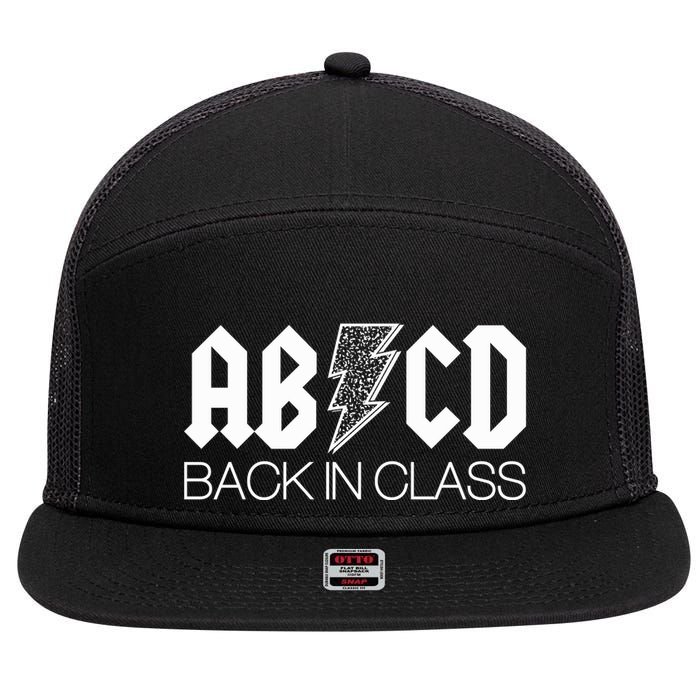 Funny Rocker ABCD Back In Class Back To School 7 Panel Mesh Trucker Snapback Hat