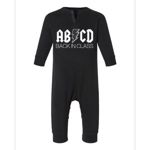 Funny Rocker ABCD Back In Class Back To School Infant Fleece One Piece