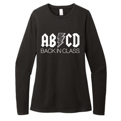 Funny Rocker ABCD Back In Class Back To School Womens CVC Long Sleeve Shirt