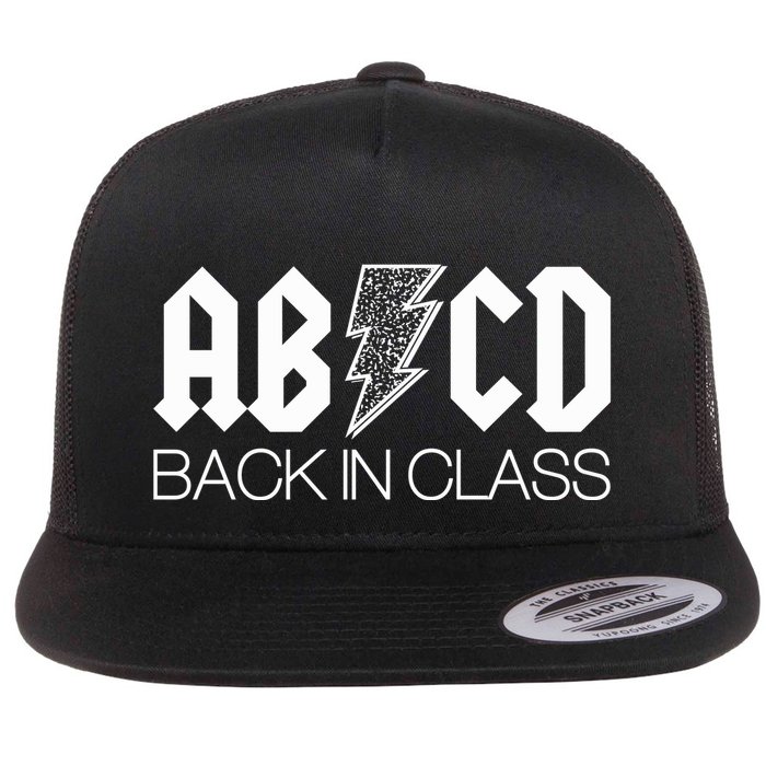 Funny Rocker ABCD Back In Class Back To School Flat Bill Trucker Hat
