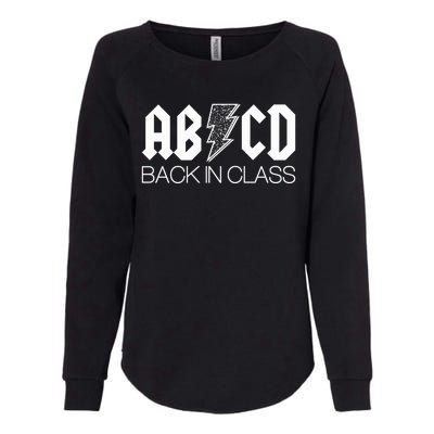 Funny Rocker ABCD Back In Class Back To School Womens California Wash Sweatshirt