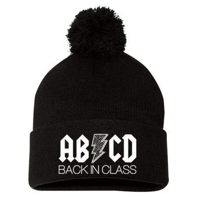 Funny Rocker ABCD Back In Class Back To School Pom Pom 12in Knit Beanie