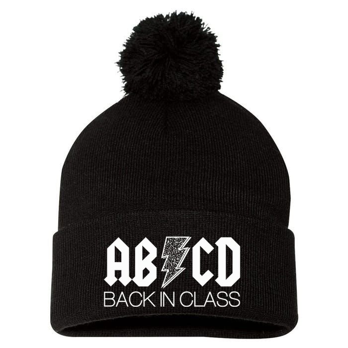 Funny Rocker ABCD Back In Class Back To School Pom Pom 12in Knit Beanie