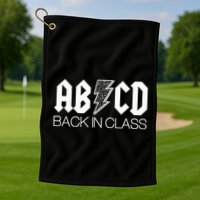 Funny Rocker ABCD Back In Class Back To School Golf Towel
