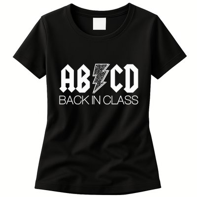 Funny Rocker ABCD Back In Class Back To School Womens T-Shirt