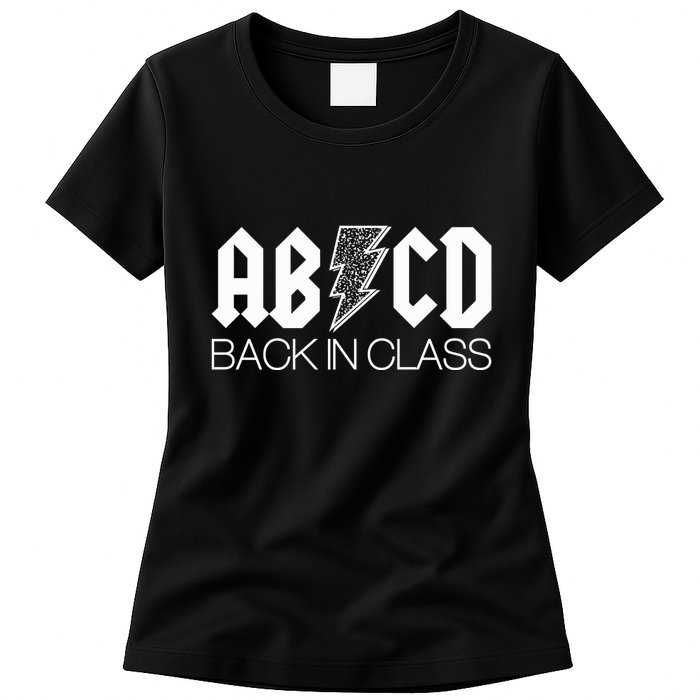 Funny Rocker ABCD Back In Class Back To School Womens T-Shirt