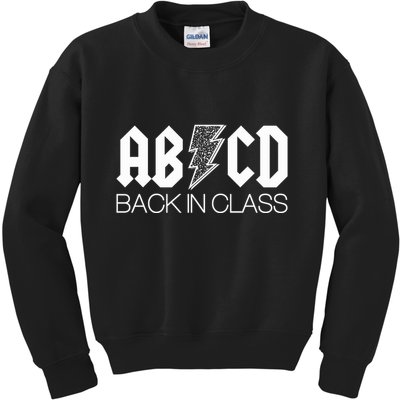 Funny Rocker ABCD Back In Class Back To School Kids Sweatshirt