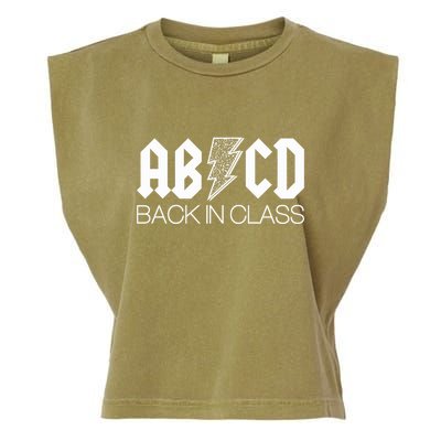 Funny Rocker ABCD Back In Class Back To School Garment-Dyed Women's Muscle Tee