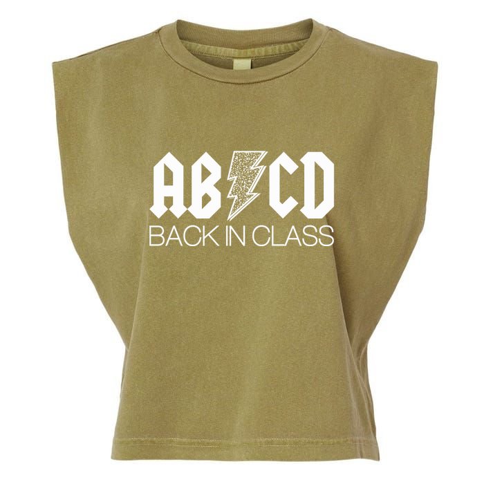 Funny Rocker ABCD Back In Class Back To School Garment-Dyed Women's Muscle Tee