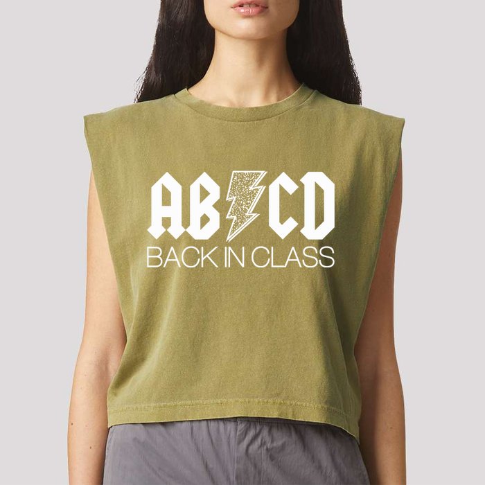 Funny Rocker ABCD Back In Class Back To School Garment-Dyed Women's Muscle Tee