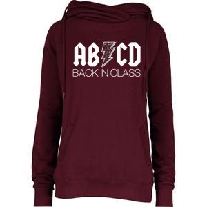 Funny Rocker ABCD Back In Class Back To School Womens Funnel Neck Pullover Hood