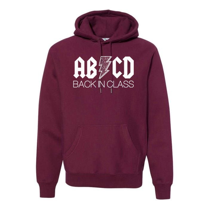 Funny Rocker ABCD Back In Class Back To School Premium Hoodie