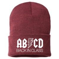 Funny Rocker ABCD Back In Class Back To School Sustainable Knit Beanie