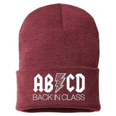 Funny Rocker ABCD Back In Class Back To School Sustainable Knit Beanie