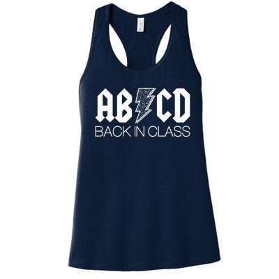 Funny Rocker ABCD Back In Class Back To School Women's Racerback Tank