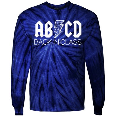 Funny Rocker ABCD Back In Class Back To School Tie-Dye Long Sleeve Shirt