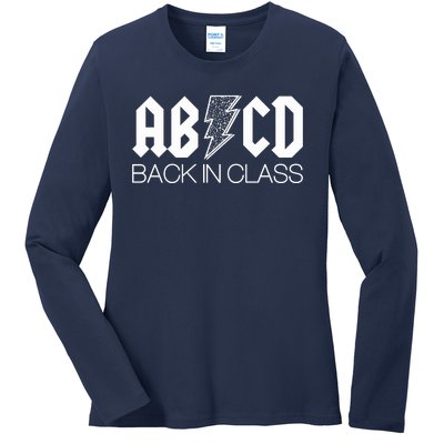 Funny Rocker ABCD Back In Class Back To School Ladies Long Sleeve Shirt