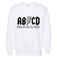 Funny Rocker ABCD Back In Class Back To School Garment-Dyed Sweatshirt