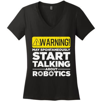 Funny Robotics Art Robotics Engineer Robots Women's V-Neck T-Shirt